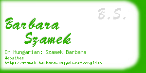 barbara szamek business card